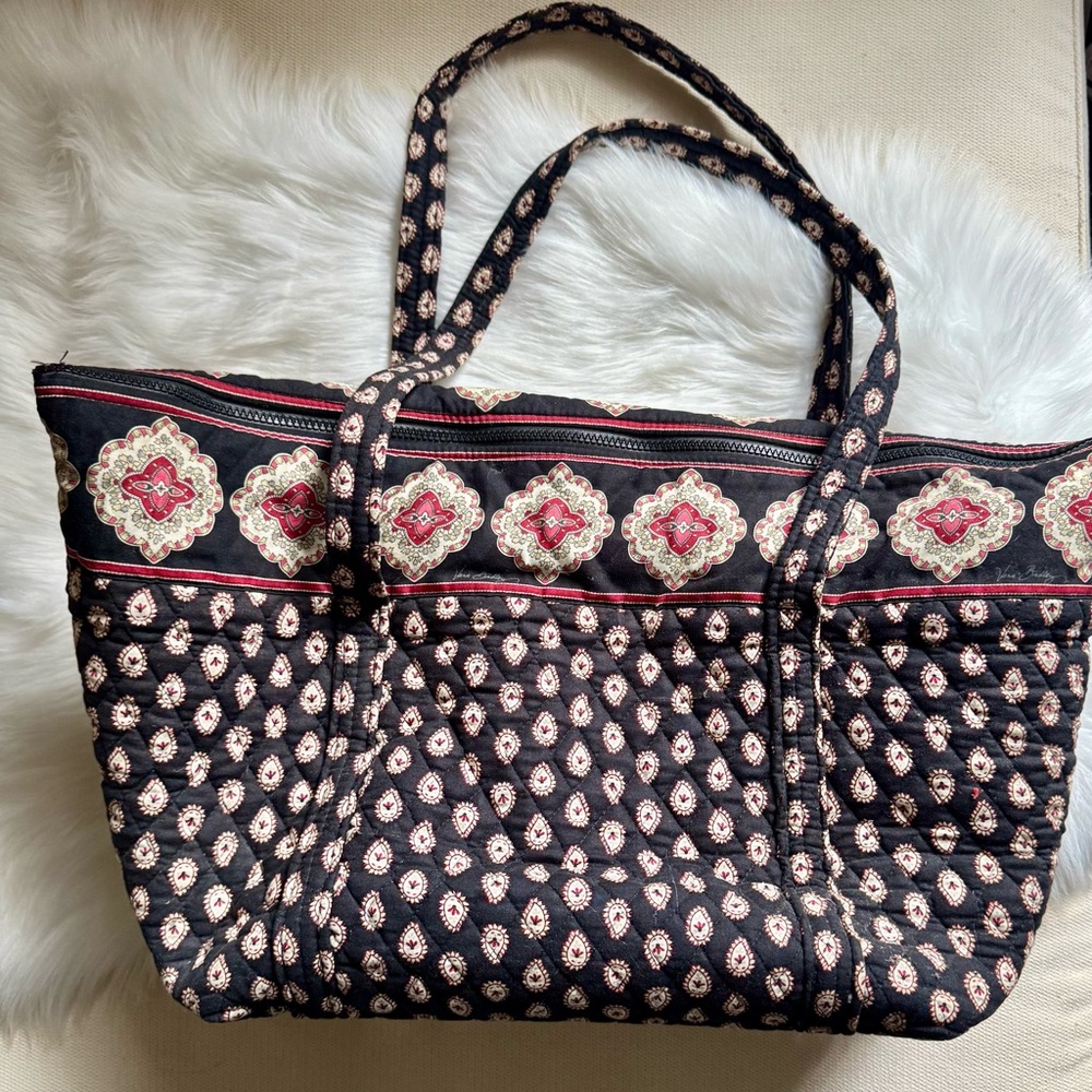 Vera Bradley Black and Red Quilted Tote